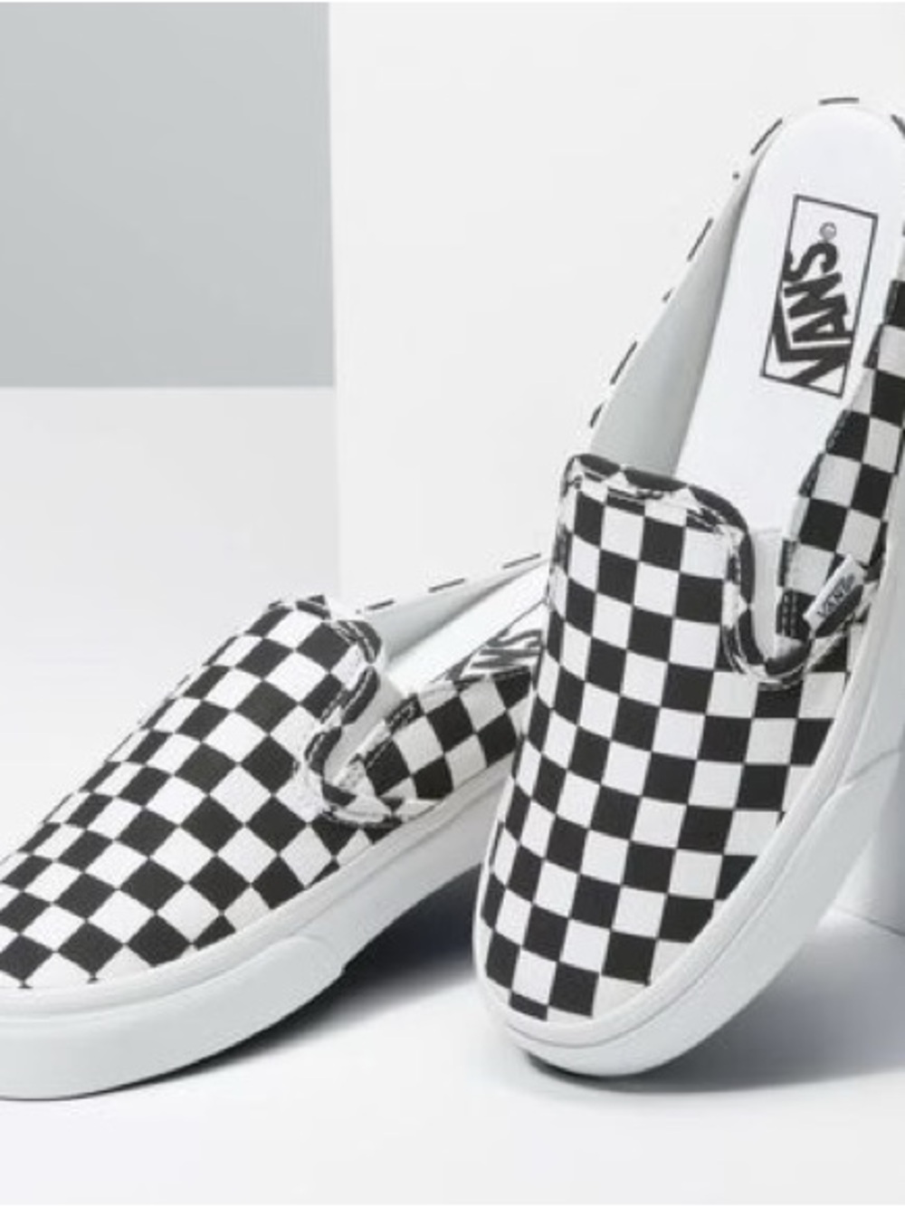 Vans Classic Black & White Checkerboard Slip On Mule
